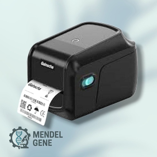 لیبل پرینتر Gainscha GA-2408T با نمایشگر لمسی و پورتهای USB و LAN مناسب چاپ لیبل نمونههای آزمایشگاهی.