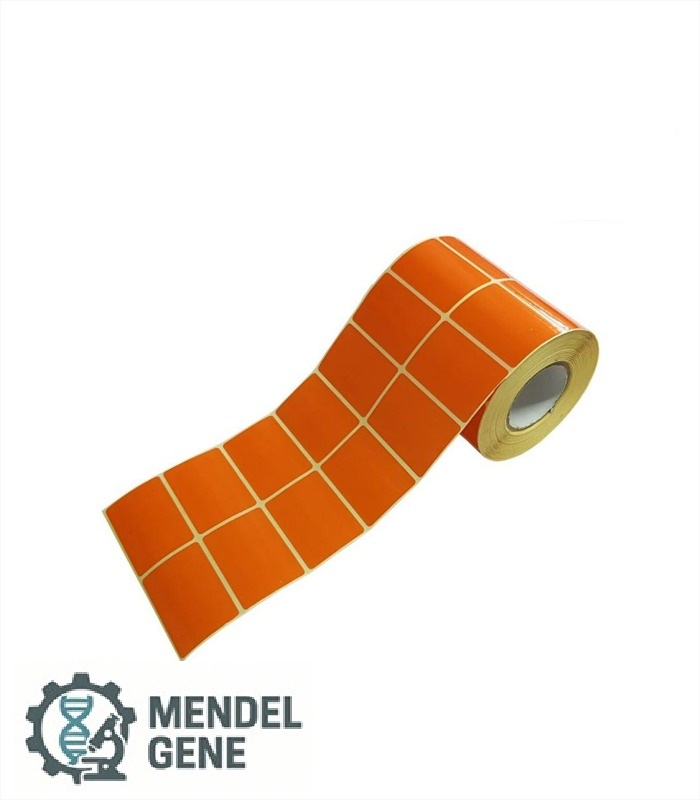 لیبل صدفی (PVC) سایز 34×51 میلیمتر دو ردیف بوبین کوچک تمپلات نارنجی (لیبل دیجی کالا) - Image 2