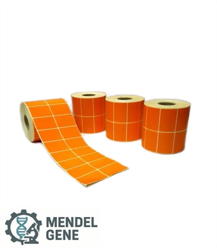لیبل صدفی (PVC) سایز 34×51 میلیمتر دو ردیف بوبین کوچک تمپلات نارنجی (لیبل دیجی کالا)